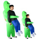 Oiko Store  2018 New Inflatable Costume green alien Adult kids Funny Blow Up Suit Party Fancy Dress unisex costume Halloween Costume