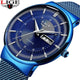 2019 New Blue Quartz Clock LIGE Mens Watches Top Brand Luxury Watch For Men Simple All Steel Waterproof Wrist Watch Reloj Hombre