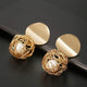 2019 New Fashion Stud Earrings For Women Golden Color Round Ball Geometric Earrings For Party Wedding Gift Wholesale Ear Jewelry