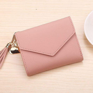 2020 Fashion Tassel Women Wallet for Credit Cards Small Luxury Brand Leather Short Womens Wallets and Purses Carteira Feminina
