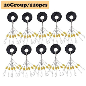Oiko Store  20Group 120pcs/set Tackle Resistance Space Not To Hurt The Line Vertical Beans Rod Clip/o-shaped Fishing Accessories PJ-303