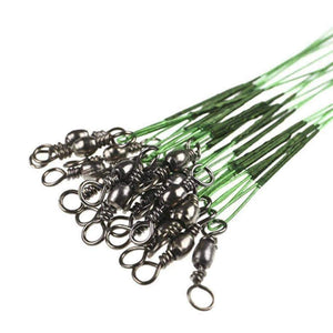 Oiko Store  20Pcs/lot Steel Wire Leader With Swivel Fishing Accessory 3 Colors Olta Leadcore Leash 15CM 20CM 30CM Fishing Line PJ57