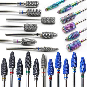28 Type Nail Drill Bits For Electric Drill Manicure Machine Accessory Rainbow Tungsten Carbide Ceramic Milling Cutter Nail Files