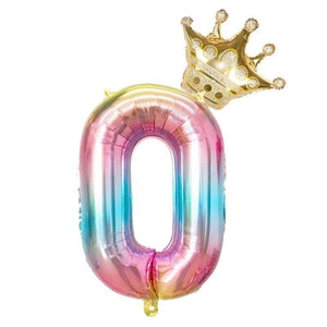 2pcs/lot 32inch Number Foil Balloons Digit air Ballon Kids Birthday Party Festival Party anniversary Crown Decor Supplies