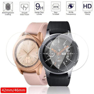 2pcs Tempered Glass Screen Protector for Samsung Galaxy Watch 46mm 42mm Protective Screen Film Anti Explosion Guard Watch Band