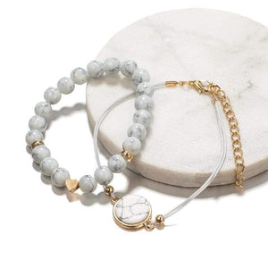 Oiko Store  30 Styles Mix Turtle Heart Pearl Wave LOVE Crystal Marble Charm Bracelets for Women Boho Tassel Bracelet Jewelry Wholesale