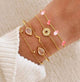 Oiko Store  3007 30 Styles Mix Turtle Heart Pearl Wave LOVE Crystal Marble Charm Bracelets for Women Boho Tassel Bracelet Jewelry Wholesale
