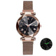 Luxury Starry Sky Stainless Steel Mesh Bracelet Watches For Women Crystal Analog Quartz Wristwatches Ladies Sports Dress Clock