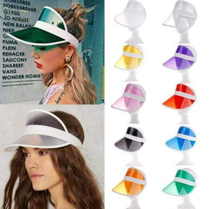 2019 Newest Fashion Summer PVC Sun Hat Plastic Visor Party Casual Hat Clear Plastic Adults Sunscreen Cap visera plastico