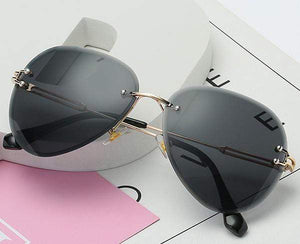 2019 New Brand Design Vintage Rimless Pilot Sunglasses Women Men Retro Cutting Lens Gradient Sun Glasses for Female UV400