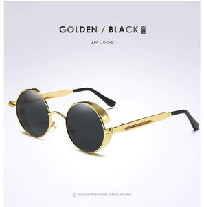 Gold Metal Polarized Sunglasses Gothic Steampunk Sunglasses Mens Womens Fashion Retro Vintage Shield Eyewear Shades 372 Red