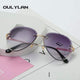 Oulylan Rimless Sunglasses Women Brand Designer Sun Glasses Gradient Shades Cutting Lens Ladies Frameless Metal Eyeglasses UV400