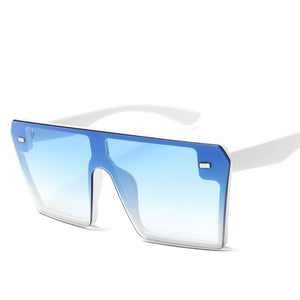 2019 Flat Top Oversize Square Sunglasses Women Fashion Retro Gradient Sun Glasses Men Blue Big Frame Vintage Eyewear UV400