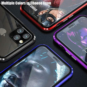 Magnetic Adsorption Metal Phone Case For iPhone 11 Pro X XS MAX XR Double Sided Glass Magnet Cover For iPhone 6 6s 8 7 Plus Case