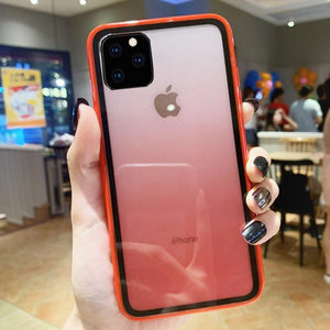 Shockproof Bumper Transparent Case For iPhone 11 Pro Max XR X XS Max 8 7 Plus 6 6s Luxury Clear Protection Gradient Back Cover