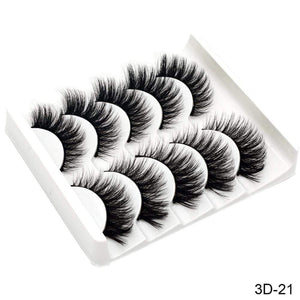 Oiko Store  3D-21 SEXYSHEEP 5Pairs 3D Mink Hair False Eyelashes Natural/Thick Long Eye Lashes Wispy Makeup Beauty Extension Tools