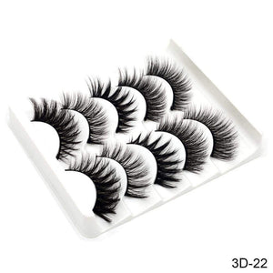 Oiko Store  3D-22 SEXYSHEEP 5Pairs 3D Mink Hair False Eyelashes Natural/Thick Long Eye Lashes Wispy Makeup Beauty Extension Tools