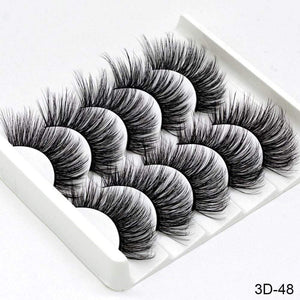Oiko Store  3D-48 SEXYSHEEP 5Pairs 3D Mink Hair False Eyelashes Natural/Thick Long Eye Lashes Wispy Makeup Beauty Extension Tools