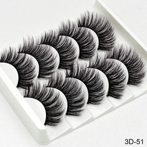 Oiko Store  3D-51 SEXYSHEEP 5Pairs 3D Mink Hair False Eyelashes Natural/Thick Long Eye Lashes Wispy Makeup Beauty Extension Tools