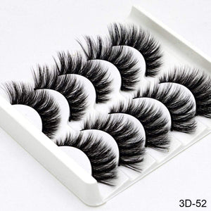 Oiko Store  3D-52 SEXYSHEEP 5Pairs 3D Mink Hair False Eyelashes Natural/Thick Long Eye Lashes Wispy Makeup Beauty Extension Tools