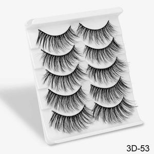 Oiko Store  3D-53 SEXYSHEEP 5Pairs 3D Mink Hair False Eyelashes Natural/Thick Long Eye Lashes Wispy Makeup Beauty Extension Tools