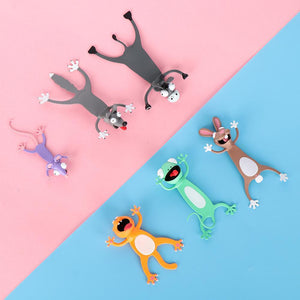 3D Creative PVC Material Stereo Cartoon Marker Animal Style Bookmarks Cute Cat Funny Student School Stationery For Children Gift