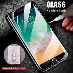 3Pcs Full Cover Glass on the For  iPhone X XS Max XR Tempered Glass For iPhone 7 8 6 6s Plus 5 5S SE Screen Protector Film