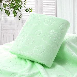 70X140CM Microfiber Quick-dry Towel Bear Cartoon Bath Towels Cotton Soft Dry Towels Kitchen Clean Absorbent Towels Solid Color