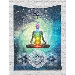 Polyester Indian Mandala Wall Hanging Tapestry 200X130cm Bohemian Bedspread Throw Blanket Dorm Yoga Mat Home Room Decoration