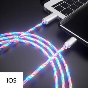 Glowing Cable Mobile Phone Charging Cables LED light Micro USB Type C Charger for iPhone X Samsung Galaxy S8 S9 Charge Wire Cord