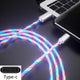 Glowing Cable Mobile Phone Charging Cables LED light Micro USB Type C Charger for iPhone X Samsung Galaxy S8 S9 Charge Wire Cord