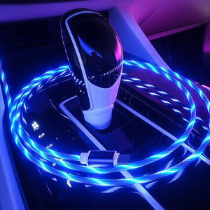 Glowing Cable Mobile Phone Charging Cables LED light Micro USB Type C Charger for iPhone X Samsung Galaxy S8 S9 Charge Wire Cord