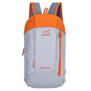 Oiko Store  4C Gray Orange 10L Outdoor Sports Light Weight Waterproof Backpack Travel Hiking Bag Zipper Adjustable Belt Camping Knapsack Men Women Child