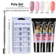 4pcs/kit Poly Gel Set LED Clear UV Gel Varnish Nail Polish Art Kit Quick Building For Nails Extensions Hard Gel Polygel Nail Kit