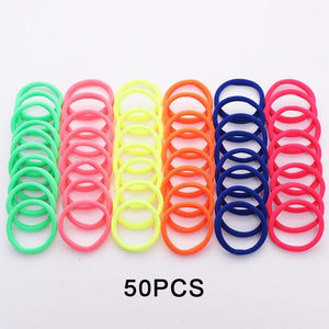 50/100PCS Women Girls 4CM Candy Colors Nylon Elastic Hair Bands Ponytail Holder Rubber Bands Scrunchie Headband Hair Accessories