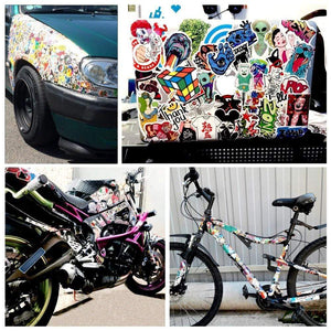 50 pcs Mixed Cartoon Toy Stickers for Car Styling Bike Motorcycle Phone Laptop Travel Luggage Cool Funny Sticker Bomb JDM Decals