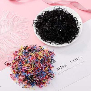 Oiko Store  500 Black 500 Mix-200006153 200/1000PCS Cute Girls Colourful Ring Disposable Elastic Hair Bands Ponytail Holder Rubber Band Scrunchies Kids Hair Accessories