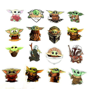 50PCS Baby Yoda Star Wars The Mandalorian Stickers for DIY Laptop Skateboard Home Decoration Car Scooter PVC Decals Sticker Toy