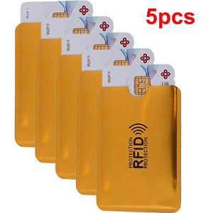 Anti Rfid Wallet Blocking Reader Lock Bank Card Holder Id Bank Card Case Protection Metal Credit NFC Holder Aluminium 6*9.3cm