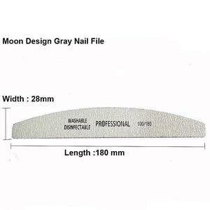 5Pcs/Lot Nail File 100/180 Sanding Buffer Block Pedicure Manicure Buffing Polish Beauty Tools Professional Nail Files Grey Boat