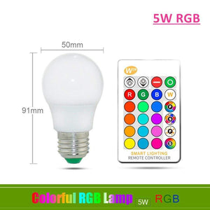 110V 220V E27 RGB LED Bulb Lights 5W 10W 15W RGB Lampada Changeable Colorful RGBW LED Lamp With IR Remote Control+Memory Mode