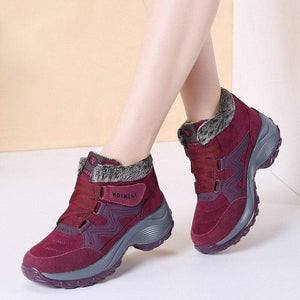 PINSEN New 2020 Women Snow Boots High Quality Winter Warm Push Ankle Boots Women Platform Female Wedge Waterproof Botas Mujer