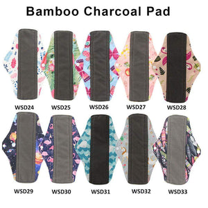 6PCS Ohbabyka Bamboo Cotton Mama Reusable Menstrual Cloth Sanitary Pads Napkin Waterproof Regular Flow Women Feminine Hygiene