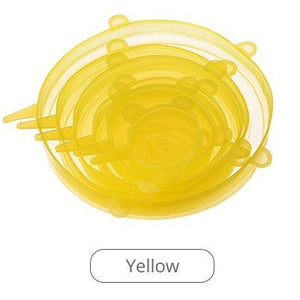 6 Pcs Silicone Stretch Lids Reusable Airtight Food Wrap Covers Keeping Fresh Seal Bowl Stretchy Wrap Cover Kitchen Cookware