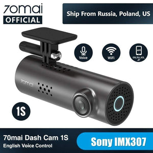 70mai Car DVR 1S APP & English Voice Control 70mai 1S 1080P HD Night Vision 70 MAI 1S Car Camera Recorder WiFi 70mai Dash Cam 1S