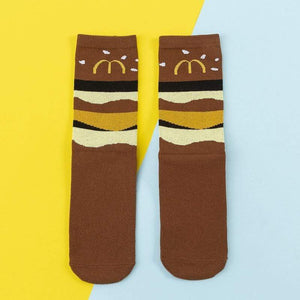 Women Socks Funny Cute Cartoon Fruits Banana Avocado Lemon Egg Cookie Donuts Food Happy Japanese Harajuku skateboard  Socks