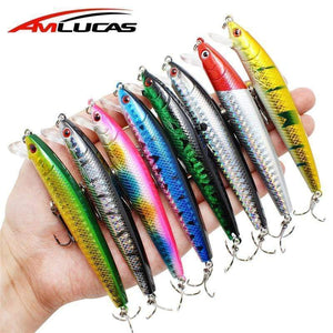 Oiko Store  Amlucas Fishing Lure Hard Bait 9.5cm 9g Minnow Crankbait Wobblers Peche Bass Artificial Baits Pike Carp Lures Swimbait WW165