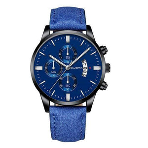 Oiko Store  B New 2019 Fashion Men's Date Leather Sport Quartz Noctilucent Wrist Watch Stainless Steel
