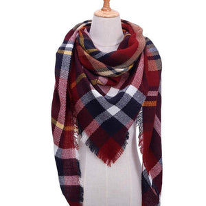 Designer 2019 knitted spring winter women scarf plaid warm cashmere scarves shawls luxury brand neck bandana  pashmina lady wrap
