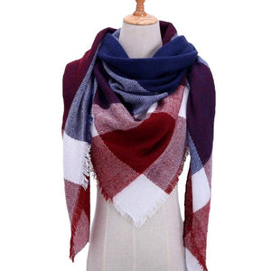 Designer 2019 knitted spring winter women scarf plaid warm cashmere scarves shawls luxury brand neck bandana  pashmina lady wrap